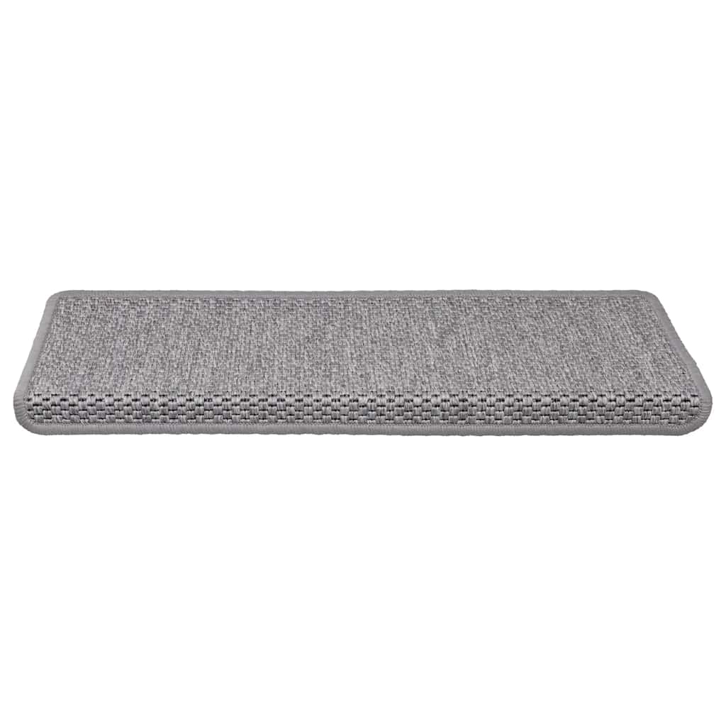 Trapmatten zelfklevend Sisal-Look 30 st 65x21x4cm zilverkleurig