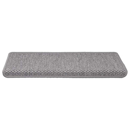 Trapmatten zelfklevend Sisal-Look 30 st 65x21x4cm zilverkleurig