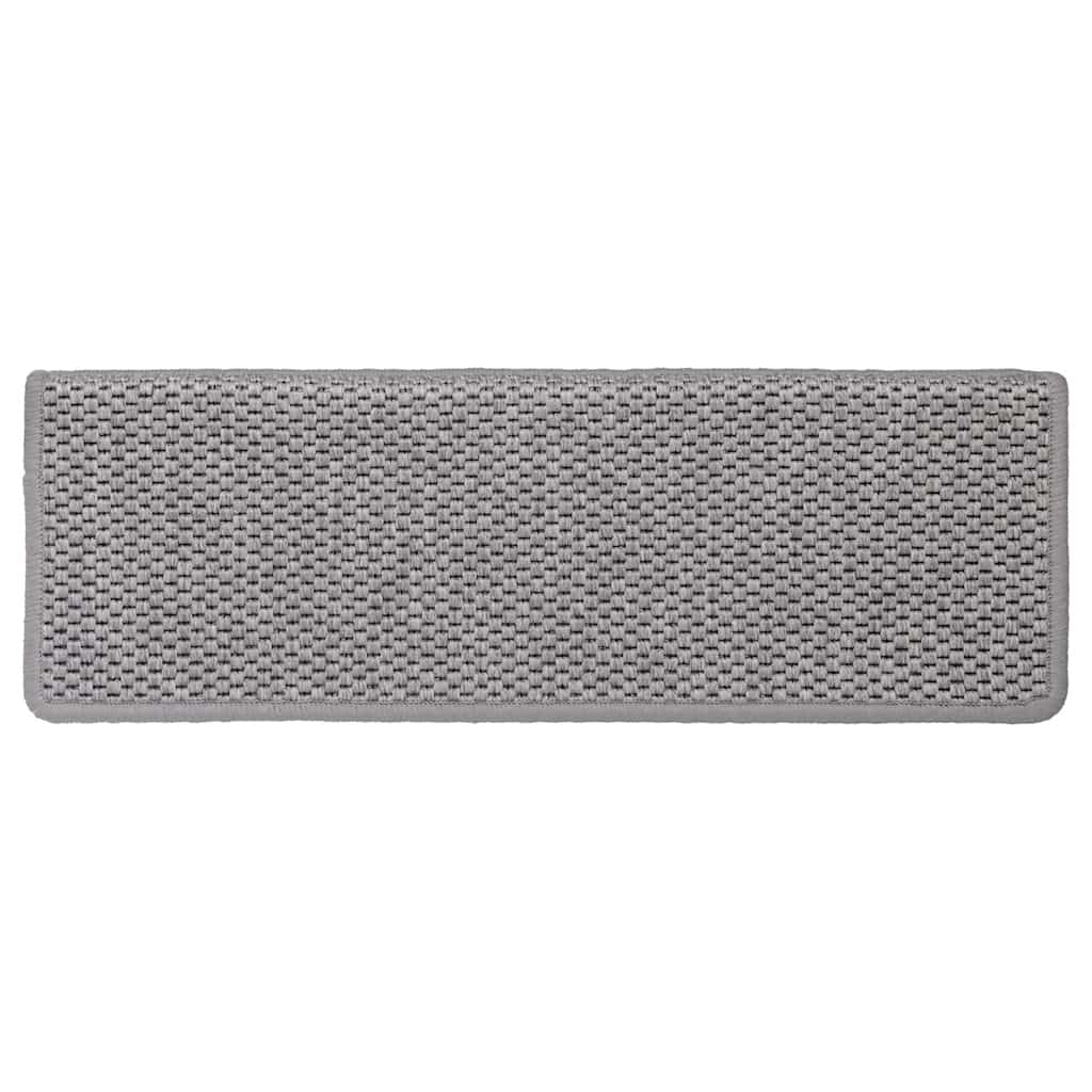 Trapmatten zelfklevend Sisal-Look 30 st 65x21x4cm zilverkleurig