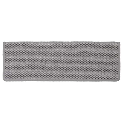 Trapmatten zelfklevend Sisal-Look 30 st 65x21x4cm zilverkleurig