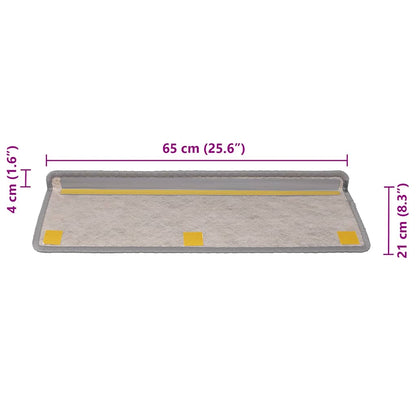 Trapmatten zelfklevend Sisal-Look 30 st 65x21x4cm zilverkleurig