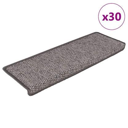 Trapmatten zelfklevend Sisal-Look 30 st 65x21x4 cm grijs beige