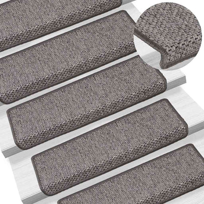 Trapmatten zelfklevend Sisal-Look 30 st 65x21x4 cm grijs beige