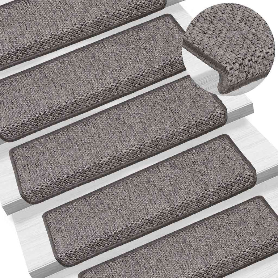 Trapmatten zelfklevend Sisal-Look 30 st 65x21x4 cm grijs beige