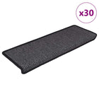 Stair mats self-adhesive Sisal-Look 30 pcs 65x21x4 cm anthracite