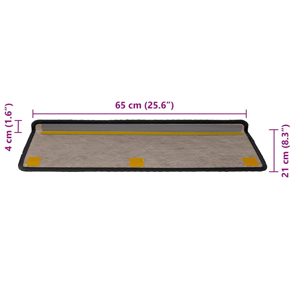 Trapmatten zelfklevend Sisal-Look 30 st 65x21x4 cm antraciet