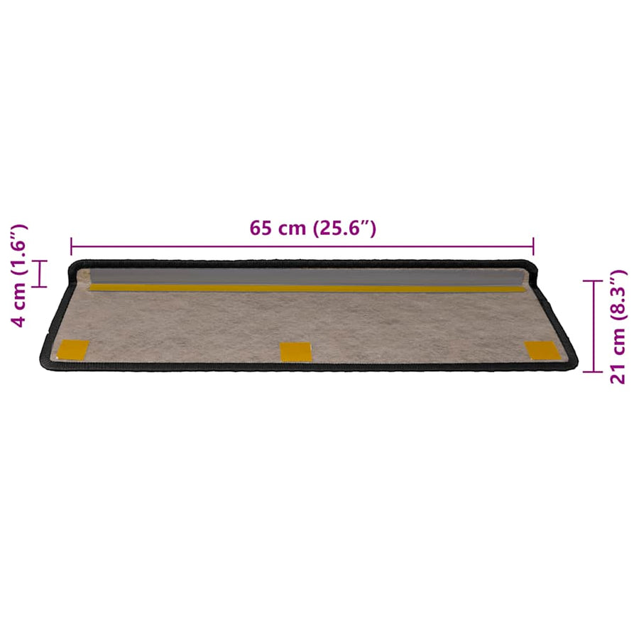 Trapmatten zelfklevend Sisal-Look 30 st 65x21x4 cm antraciet