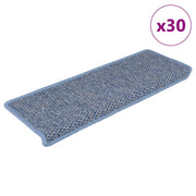 Trapmatten zelfklevend 30 st blauw sisal-look 65x21 cm