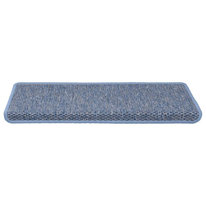Trapmatten zelfklevend 30 st sisal-look 65x21x4 cm blauw