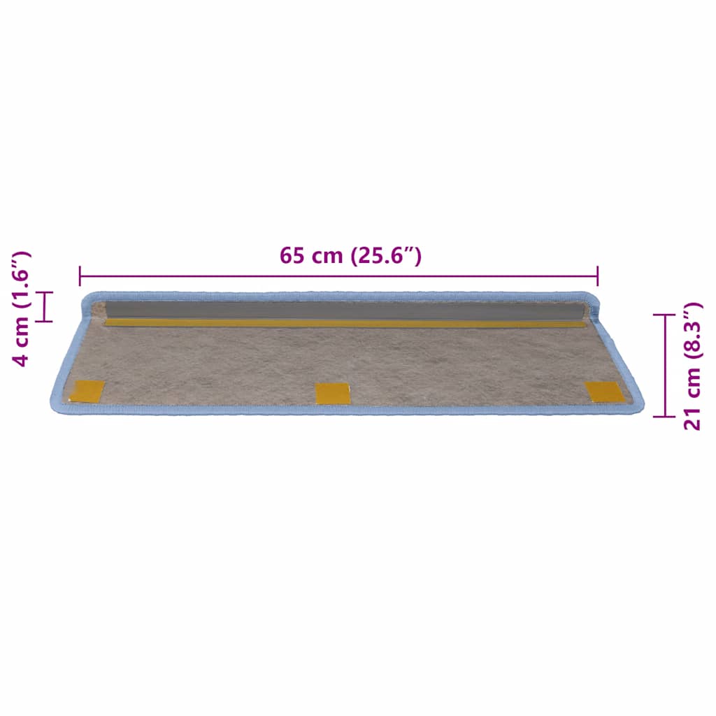 Trapmatten zelfklevend 30 st sisal-look 65x21x4 cm blauw