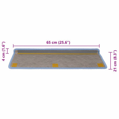 Trapmatten zelfklevend 30 st sisal-look 65x21x4 cm blauw
