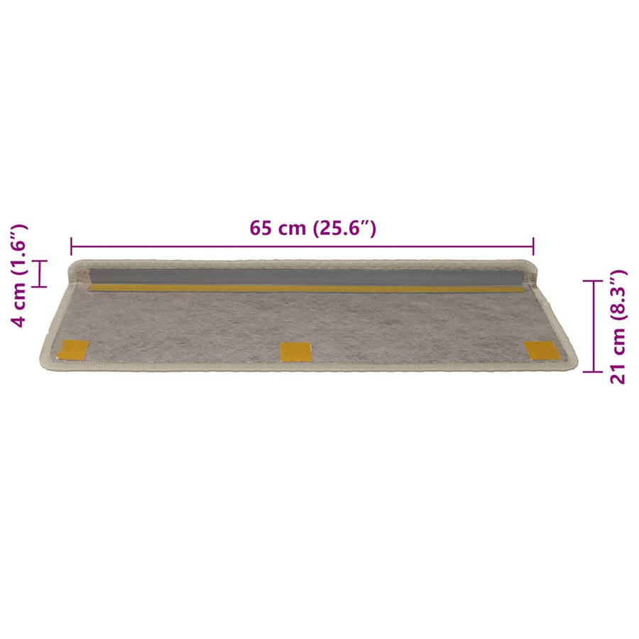 Trapmatten zelfklevend Sisal-Look 30 st 65x21x4 cm groen