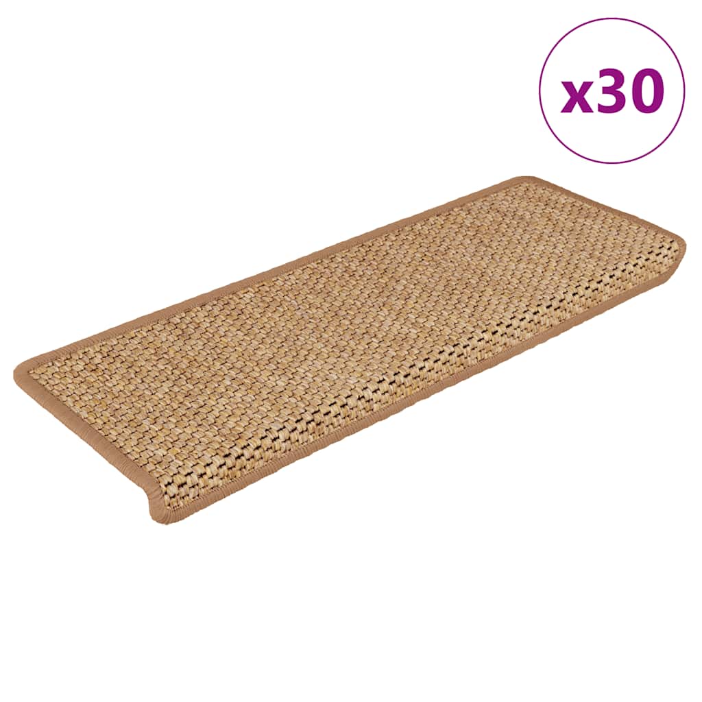 Trapmatten zelfklevend 30 st sisal-look 65x21x4 cm oranje