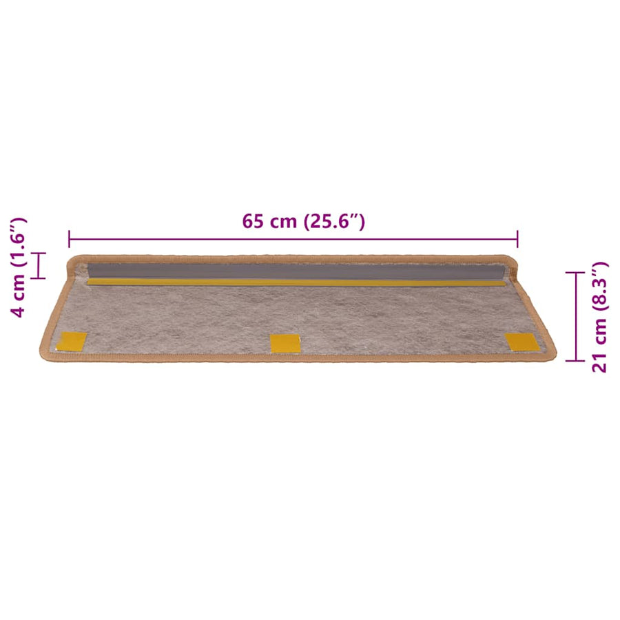 Trapmatten zelfklevend 30 st sisal-look 65x21x4 cm oranje
