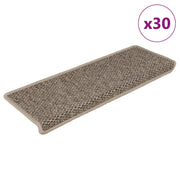 Trapmatten zelfklevend 30 st sisal-look 65x21 cm donkerbeige