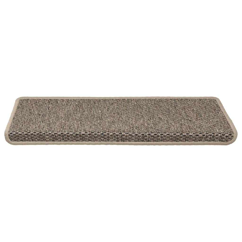 Trapmatten zelfklevend 30 st sisal-look 65x21x4 cm donkerbeige