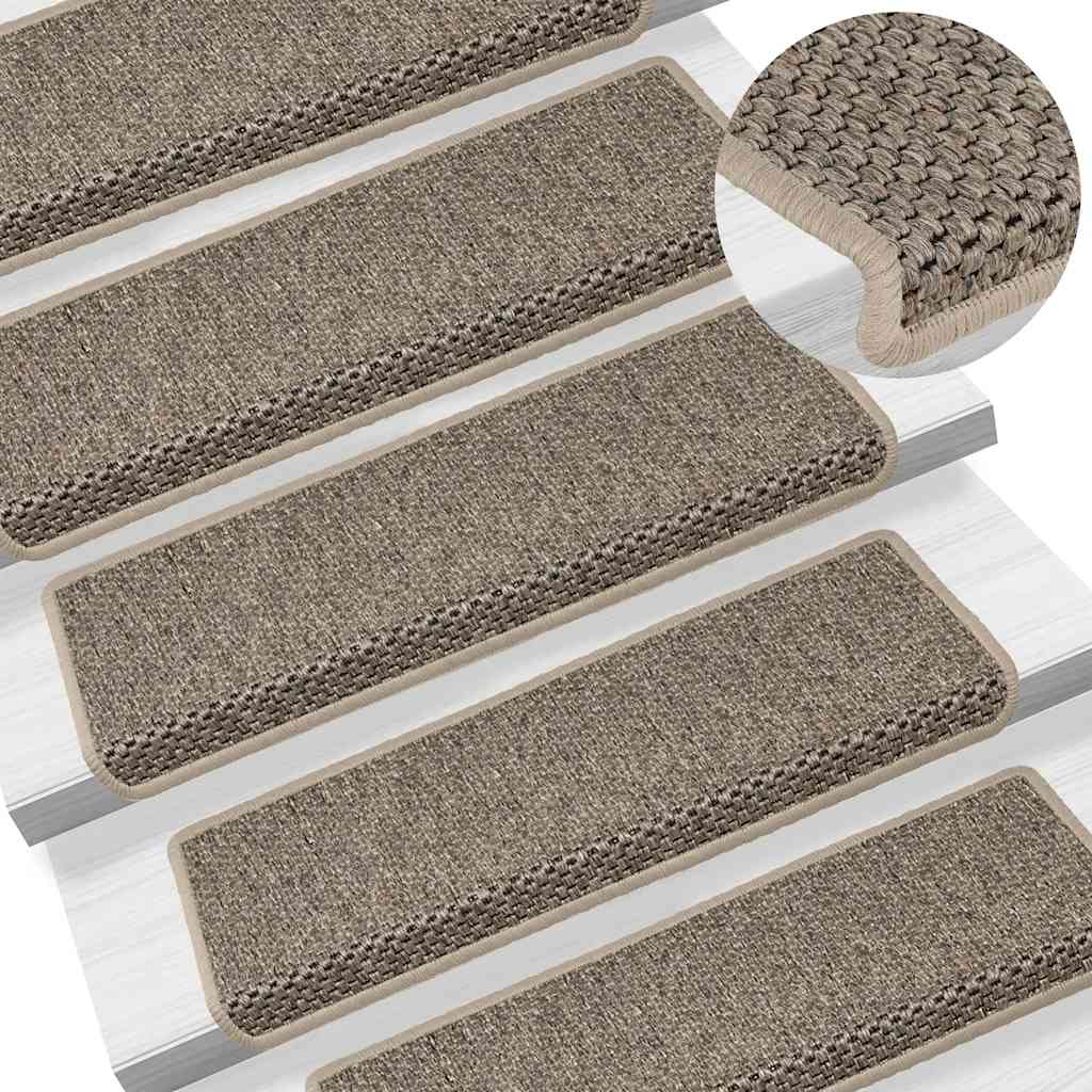 Trapmatten zelfklevend 30 st sisal-look 65x21x4 cm donkerbeige