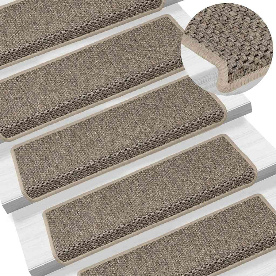 Trapmatten zelfklevend 30 st sisal-look 65x21x4 cm donkerbeige