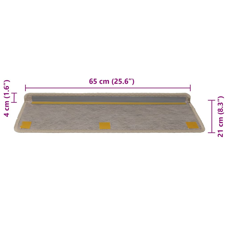 Trapmatten zelfklevend 30 st sisal-look 65x21x4 cm donkerbeige