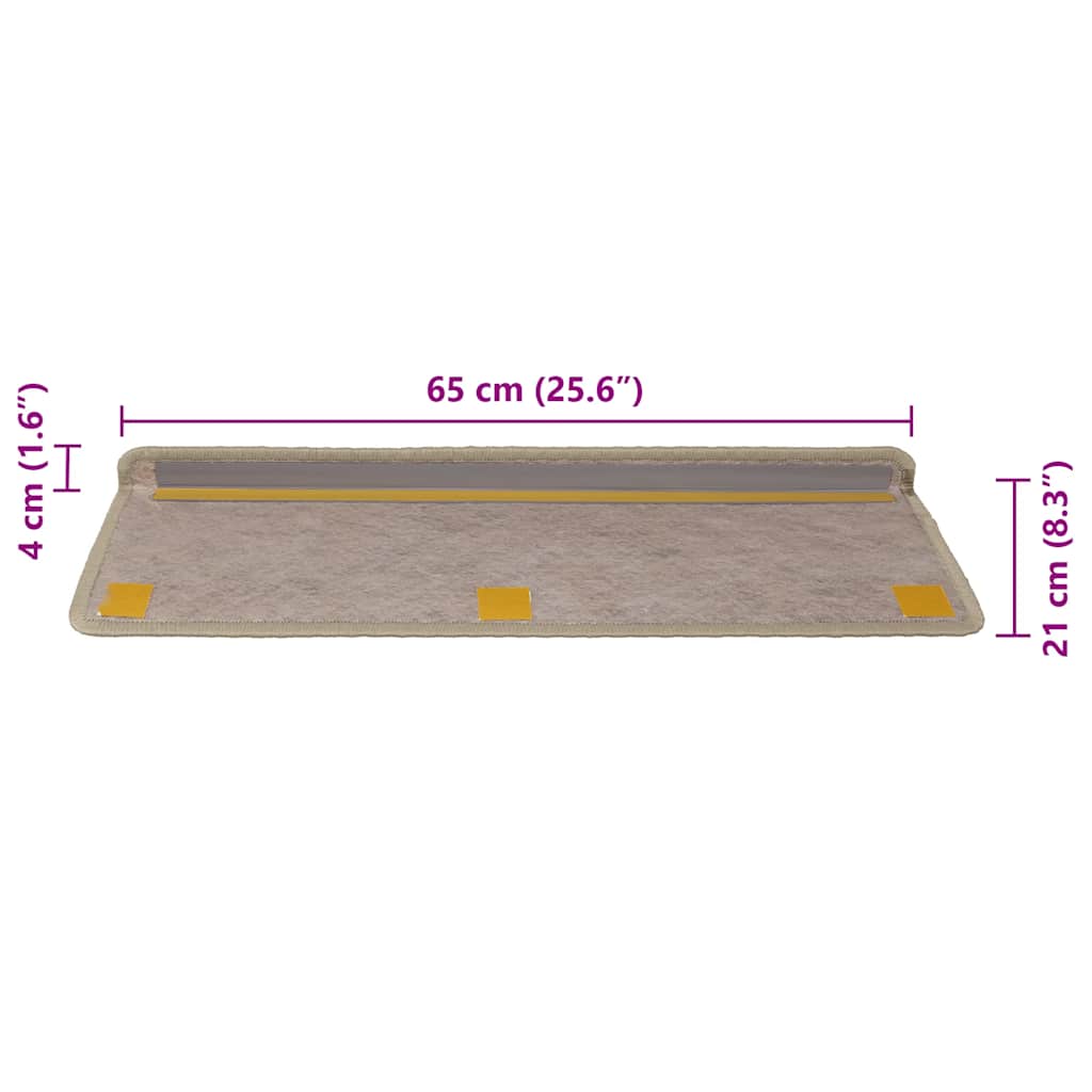 Trapmatten zelfklevend 30 st sisal-look 65x21x4 cm zandkleurig