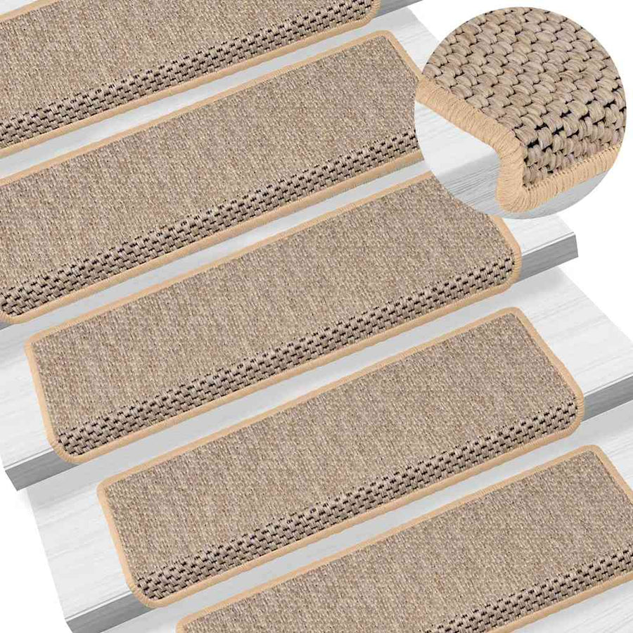 Trapmatten zelfklevend 30 st sisal-look 65x21x4 cm lichtbeige