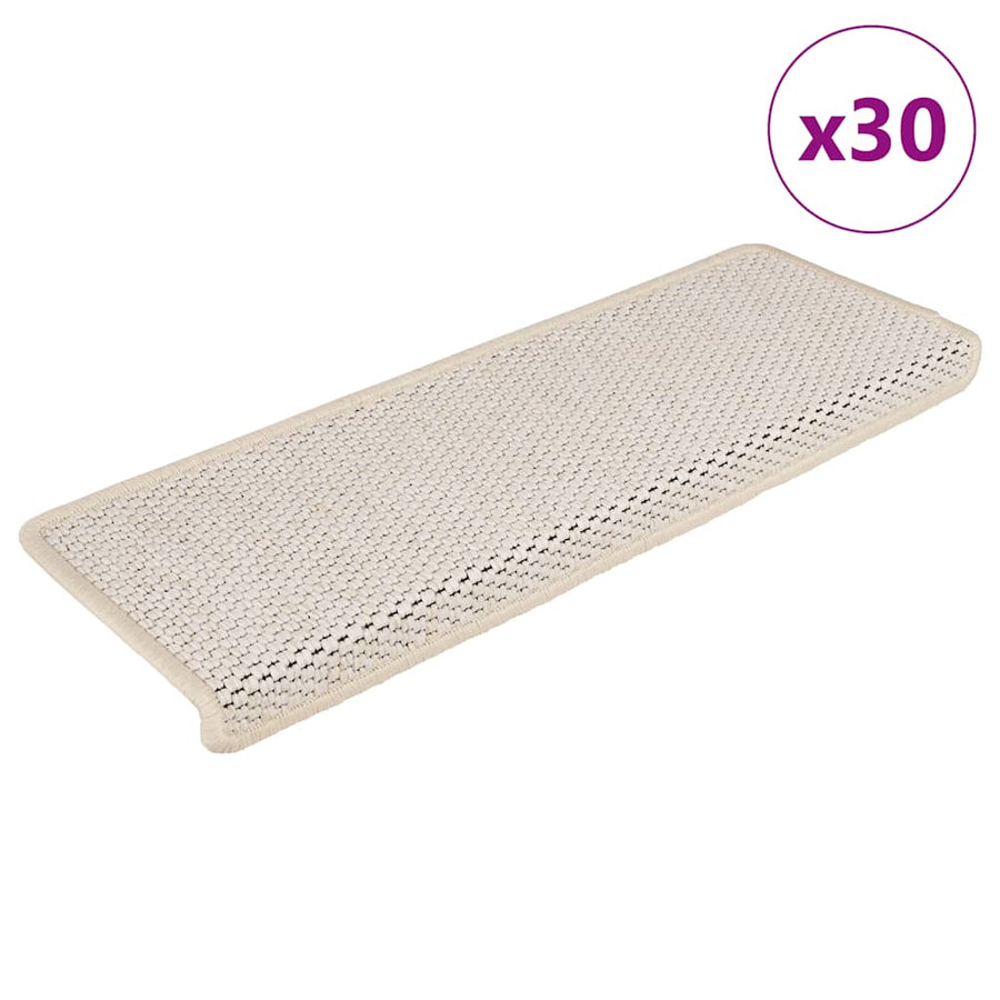 Trapmatten zelfklevend 30 st sisal-look 65x21x4 cm crèmekleurig