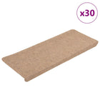 Self-adhesive stair treads 30 pcs 65x24.5x3.5 cm beige