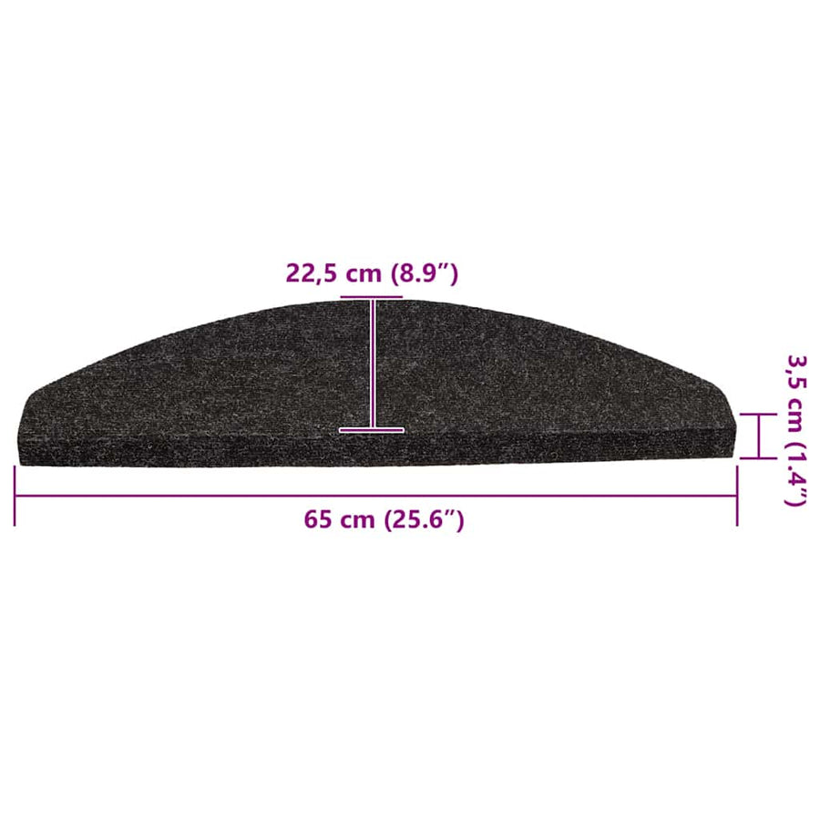 Trapmatten zelfklevend 30 st 65x22,5x3,5 cm antraciet