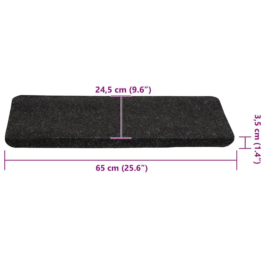 Trapmatten zelfklevend 30 st 65x24,5x3,5 cm antraciet
