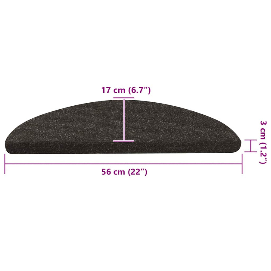 Trapmatten zelfklevend 20 st 56x17x3 cm zwart