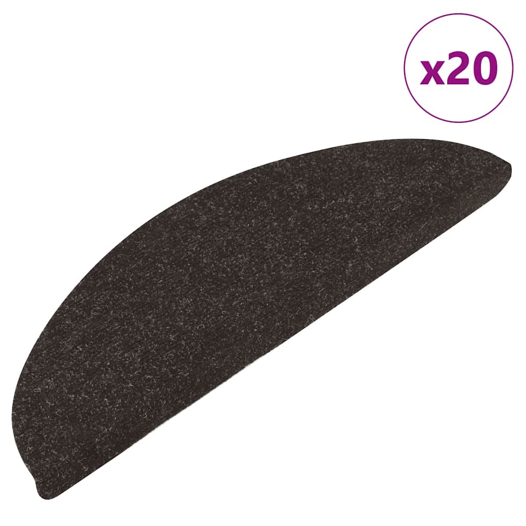 Trapmatten zelfklevend 20 st 65x22,5x3,5 cm zwart