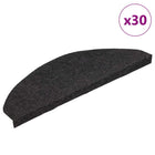 Stair mats self-adhesive 30 pcs 65x22.5x3.5 cm black