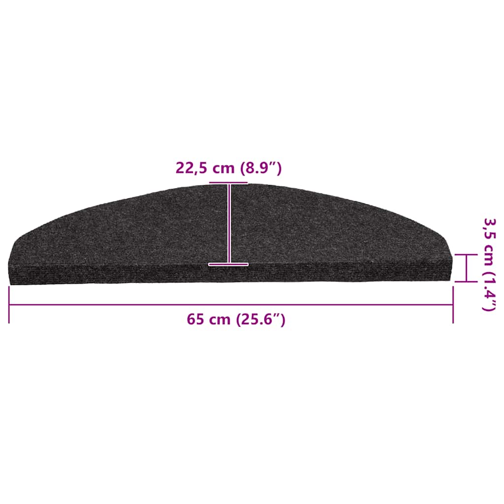 Trapmatten zelfklevend 30 st 65x22,5x3,5 cm zwart