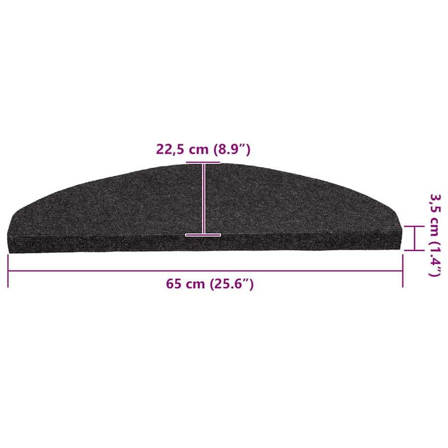 Trapmatten zelfklevend 30 st 65x22,5x3,5 cm zwart