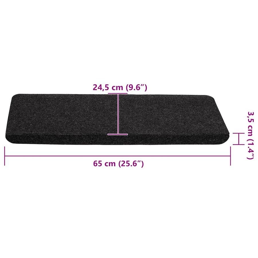 Trapmatten zelfklevend 30 st 65x24,5x3,5 cm zwart