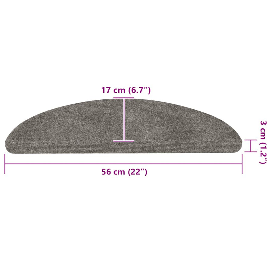 Trapmatten zelfklevend 30 st 56x17x3 cm grijs