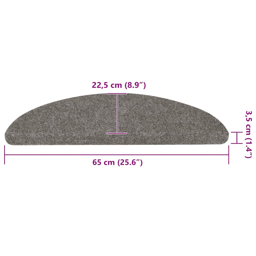 Trapmatten zelfklevend 20 st 65x22,5x3,5 cm grijs
