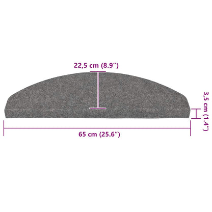 Trapmatten zelfklevend 30 st 65x22,5x3,5 cm grijs