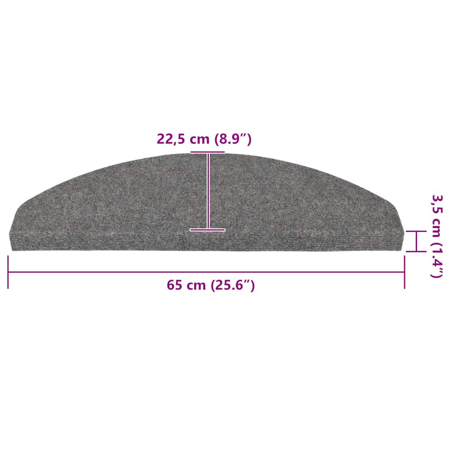 Trapmatten zelfklevend 30 st 65x22,5x3,5 cm grijs