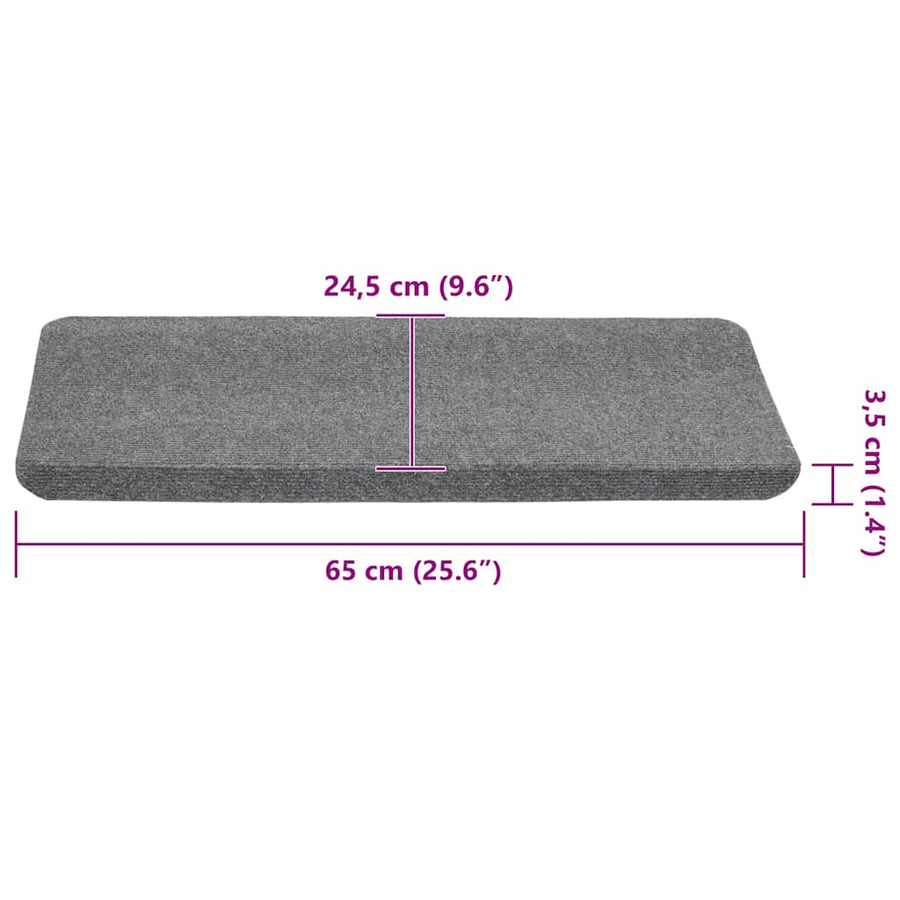Trapmatten zelfklevend 30 st 65x24,5x3,5 cm grijs