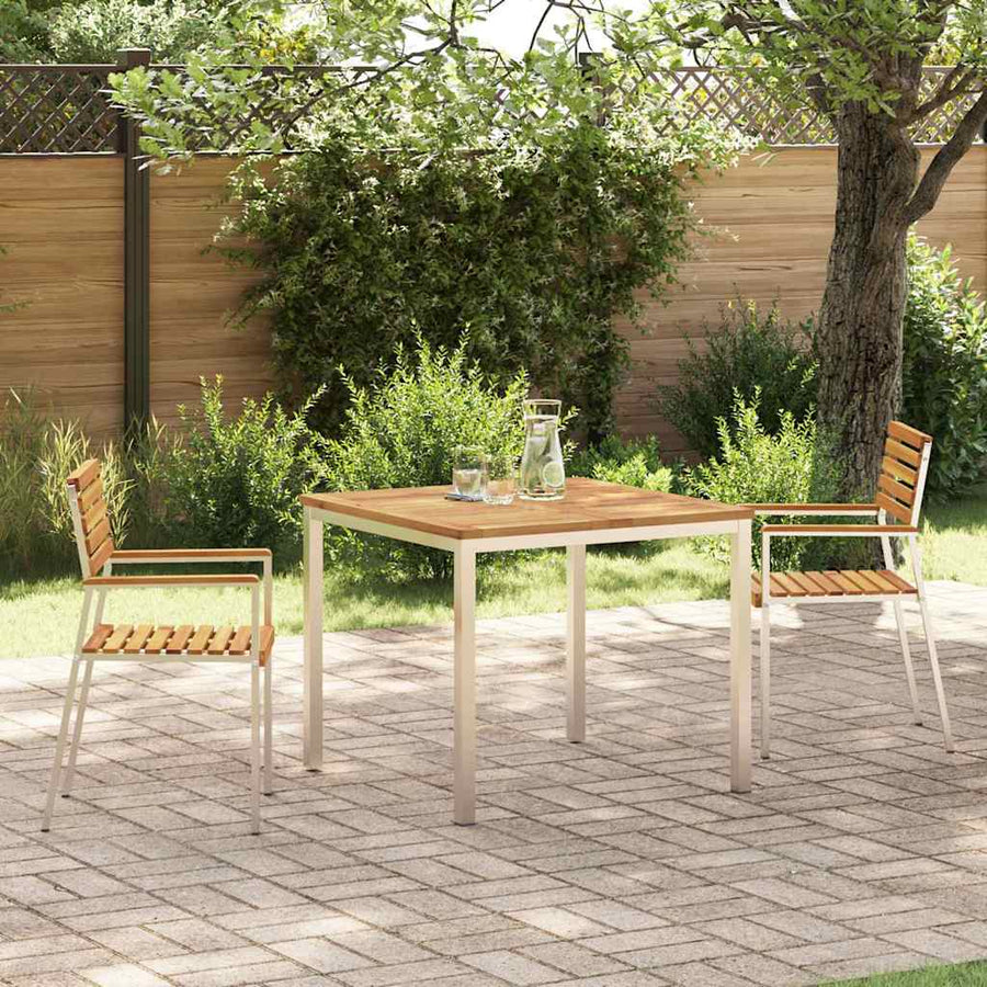 Tuin eettafelset 3 pcs Bruin Massief Acaciahout