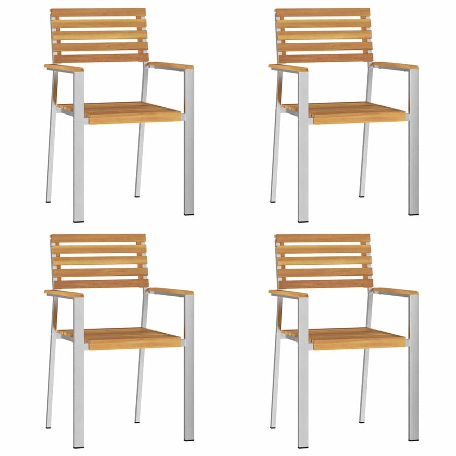 Tuin eettafelset 5 pcs Bruin Massief Acaciahout