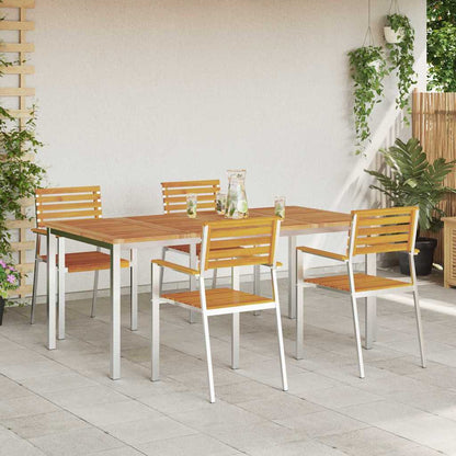 Tuin eettafelset 5 pcs Bruin Massief Acaciahout