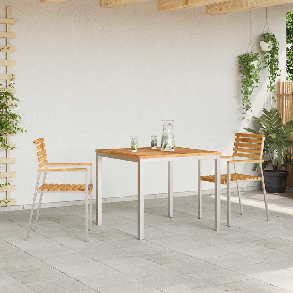 Tuin eettafelset 3 pcs Bruin Massief Teakhout