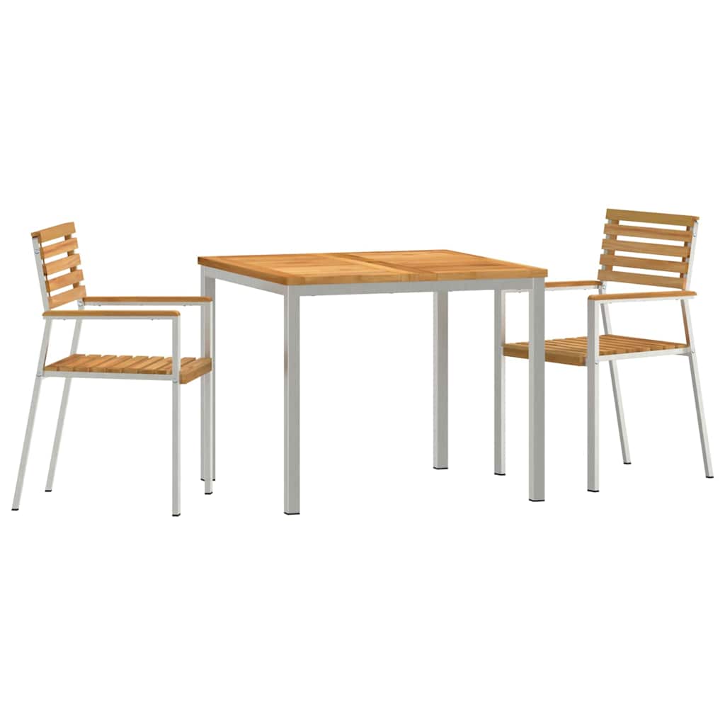 Tuin eettafelset 3 pcs Bruin Massief Teakhout