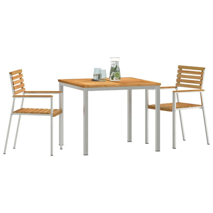 Tuin eettafelset 3 pcs Bruin Massief Teakhout