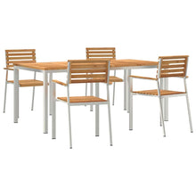 Tuin eettafelset 5 pcs Bruin Massief Teakhout