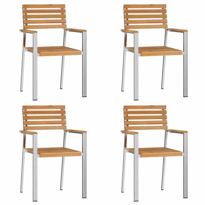 Tuin eettafelset 5 pcs Bruin Massief Teakhout