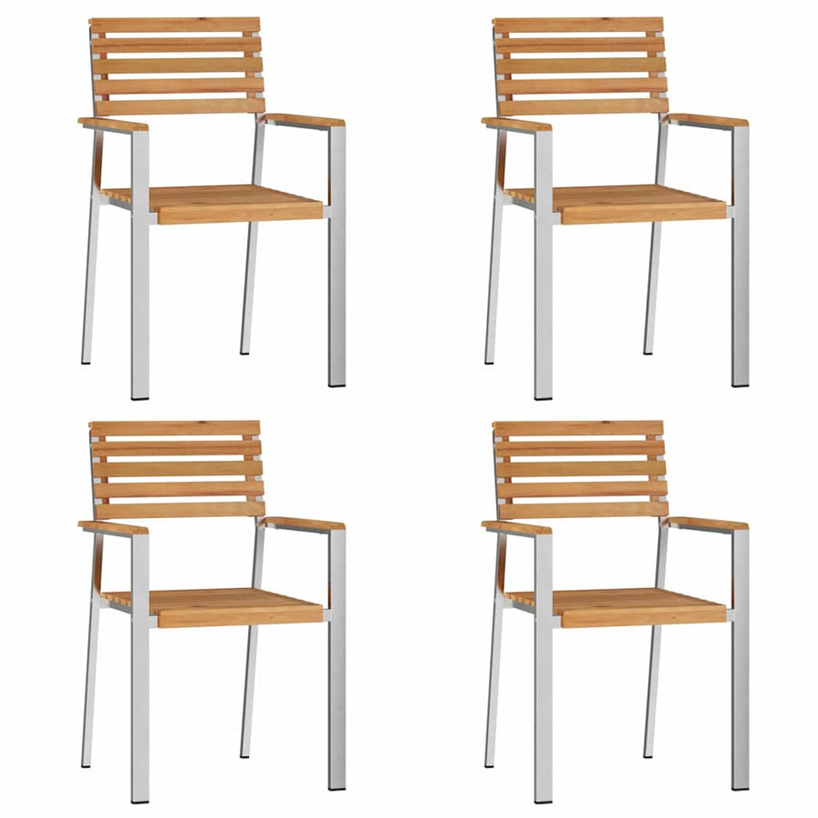 Tuin eettafelset 5 pcs Bruin Massief Teakhout
