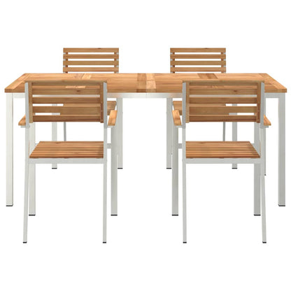 Tuin eettafelset 5 pcs Bruin Massief Teakhout